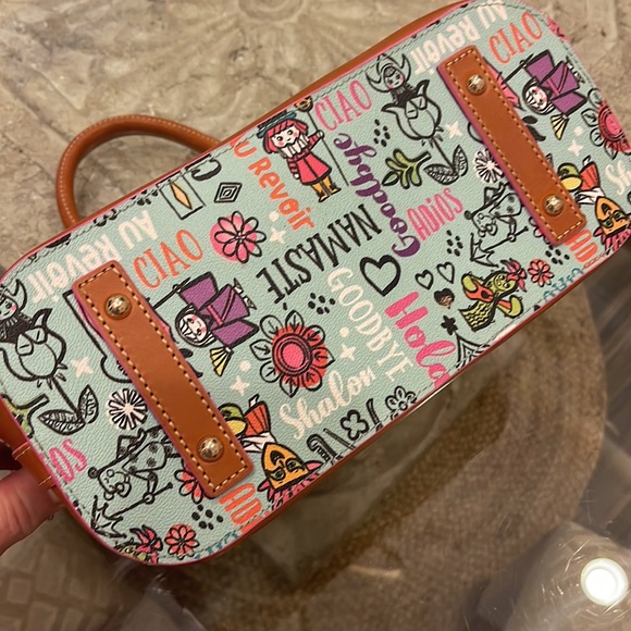 Dooney & Bourke Disney Satchel “it’s a small world” no shoulder strap - Picture 2 of 5